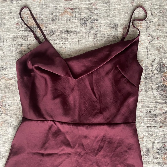 Aritzia Sunday Best Burgundy Maroon Mini Slip Dress - Picture 4 of 5
